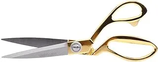 Wakects Stainless Steel Tailor Sewing Craft Scissors Sharp Blade Professional Shears with Gold Color Handle