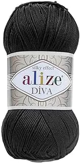 ALIZE Diva Silky Hand Knitting Yarn (60, Black)