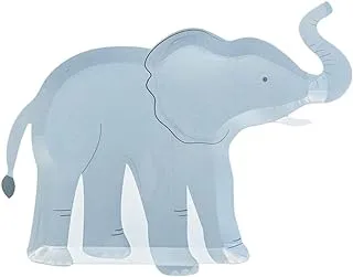 Ginger Ray 'Let's Go Wild' Eco Friendly Elephant Shaped Paper Plates-8 Pack, Multi