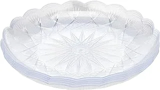 Hotpack Disposable Plastic Elegant Crystal Clear Food Serving Plate 21cm, 5 Pieces