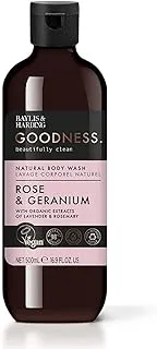 Baylis & Harding Goodness Rose & Geranium Natural Body Wash 500ml - Vegan Friendly