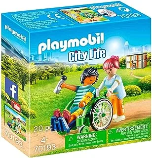 Playmobil 70193 City Life Patient في مجموعة ألعاب على كرسي متحرك