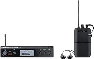 Shure PSM 300 ، مجموعة المراقبة اللاسلكية داخل الأذن مع سماعات SE112 ، جودة صوت احترافية ، سماعة أذن مريحة ، للأداء الحي ، أسود ، P3TUKR112GR-K3E ،