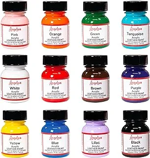 Angelus Acrylic Leather Paint Best Sellers Kit, 1oz x 12 Colors