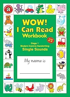 Educational Vantage Stage 1 Single Sounds Modern Cursive Blackline Workbook, Multicolor