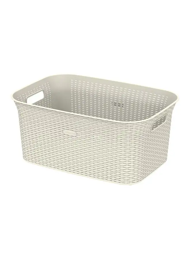 Cosmoplast Rattan Laundry Basket Off White 50.0Liters