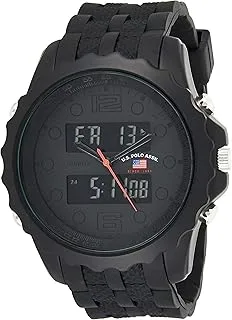 U.S. Polo Assn. Sport Men's US9269 Black Watch With Black Rubber Band