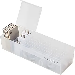 IBAMA Acrylic Cable Storage Box Data Line Storage Container Desk Stationery Makeup Organizer Key Jewelry Box Office (White)