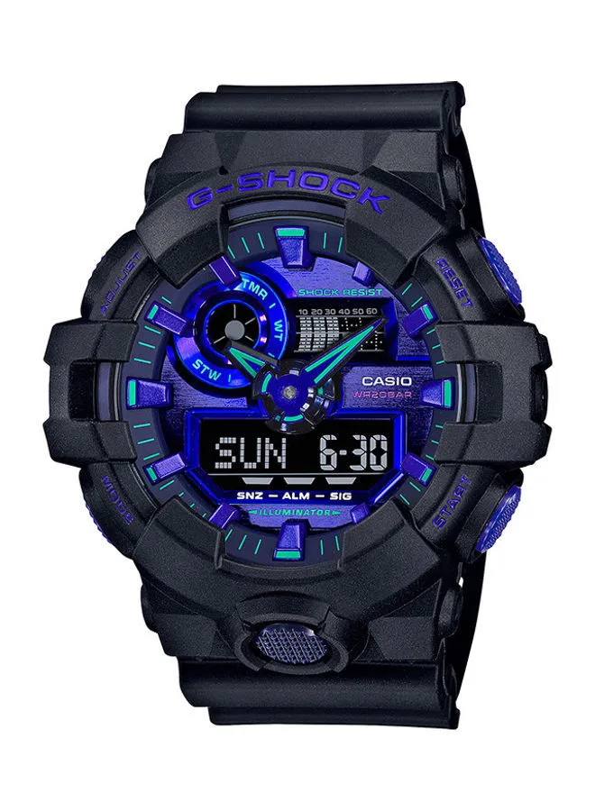 G-SHOCK ساعة يد للرجال بعقارب بالإضافة إلى رقمية مستديرة مقاومة للماء GA-700VB-1ADR