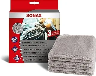 SONAX Microfibre Cloth Soft Touch (Pack of 3) Performance Detailing Cloth for Polishes, Sealants and The Entire Interior | Item No. 04510000