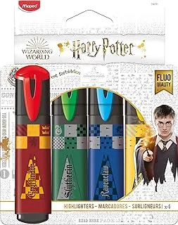 Maped Harry Potter Chisel Tip Highlighters 4-Pieces, Multicolor