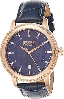 FERRE MILANO Ferrè Milano FM1G130L0041 3 Hand Leather Quartz Watch for Men, Blue