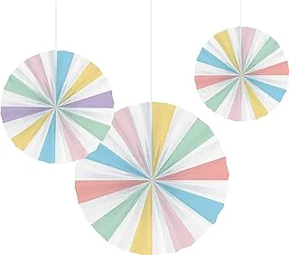 Creative Converting Pastel Celebrations Paper Fans 16Inc 3ct