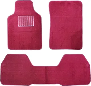 Universal Car Mats Set 3 Pieces Maroon