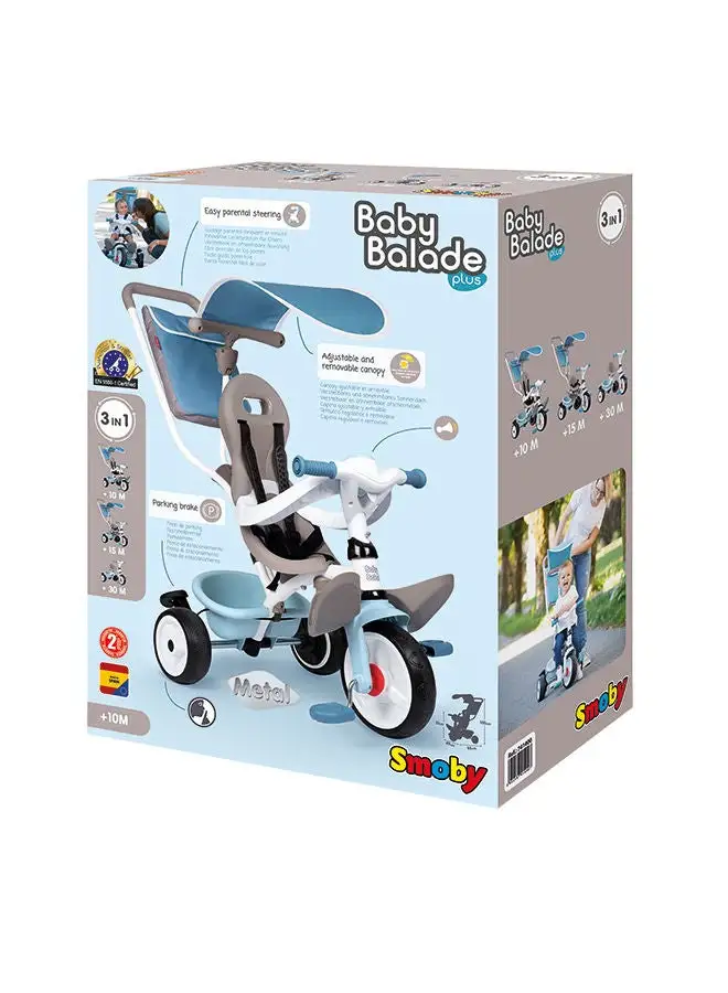 Smoby Baby Balade Plus دراجة ثلاثية العجلات باللون الأزرق