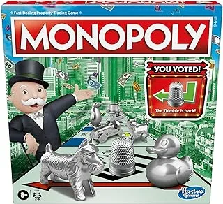 Hasbro Monopoly Game, Family Board Game for 2 to 6 Players, Monopoly Board Game for Kids Ages 8 and Up, Includes Fan Vote Community Chest Cards