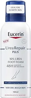 Eucerin UreaRepair Plus 10% Urea Foot Foam with Ceramide, Smoothes Callouses and Thickened Heels, Feet Care for Very Dry Skin, Suitable for Mature & Diabetic Skin, 150ml