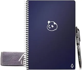 Rocketbook Smart Reusable Notebook, Executive Size Panda Planner with Daily, Weekly, & Monthly Pages, Midnight Blue, (15.2 cm x 22.4 cm)