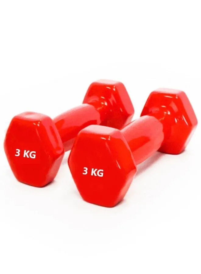 Cyber 2 Piece Vinyl Coated Dumbbells 3kgs Each