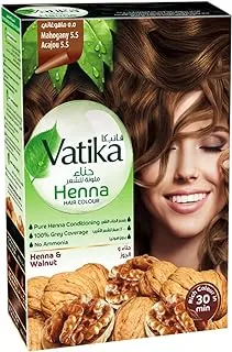 Dabur Vatika Vatika Naturals Henna | Mahogany Hair Color | Extreme Nourishment & Hydration | For Grey Hair - 6 X 10 g