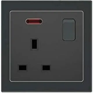 DARK SKY BLACK 13A SWITCH SOCKET WITH NEON