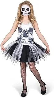 Mad Costumes Skull Face Tutu Dress Halloween Costume for Kids, Large