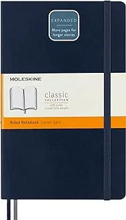 Moleskine Notebook, Expanded, Large, Ruled, Sapphire Blue, Soft Cover (5 X 8.25)