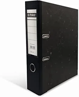 Maxi Lever Arch File F/S Broad Fixed Mechanism With Pocket Black,75 mm wide spine holds up to 500 A4 sheets 80 gsm with replaceable spine labels for easy identification of contents, BF403FP