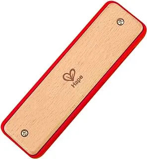 Hape Blues Harmonica | 10 Hole Wooden Musical Instrument Toy for Kids, Red