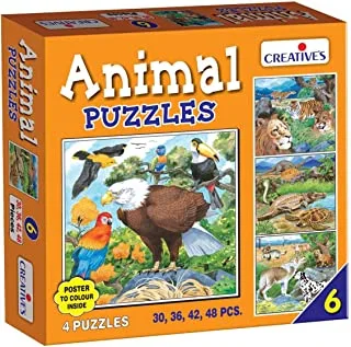 Creative Educational Number 6 Animal Puzzle (48-Piece)