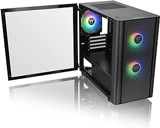 Thermaltake V150 TG Breeze ARGB Motherboard Sync mATX Computer Case with 3x120mm 5V ARGB Fan Pre-Installed, Tempered Glass Side Panel, Ventilated Front Mesh Panel, CA-1R1-00S1WN-02, Black