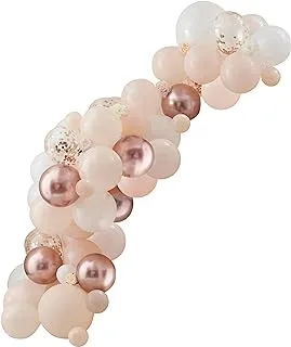 Ginger Ray Peach, White and Rose Gold Chrome DIY Balloon Arch Kit Party Decorations 70 Pack