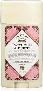 Nubian Heritage Patchouli and Buriti 24 Hour Deodorant Stick for Unisex, 2.25 oz