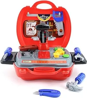 Little Story ROLE PLAY MECHANIC/JUNIOR BUILDER TOOLBOX SET (19 Pcs) - Red