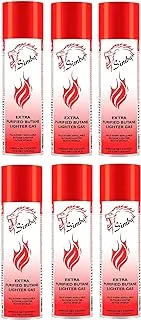 Simba Gas-Butane Gas Purified Lighter Gas - 139g - 250ml, Set of 6 Pieces