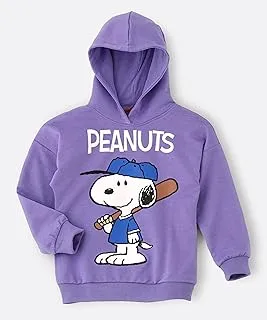 Peanuts Snoopy Hooded Sweatshirt for Senior Girls - Purple, 8-9 Year