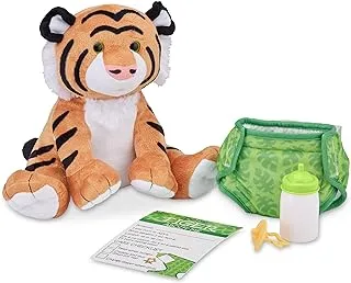 Melissa & Doug 11-Inch Baby Tiger Plush Stuffed Animal with Pacifier, Diaper, Baby Bottle