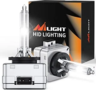 Nilight D3S HID لمبات المصباح الأمامي ، Super Bright D3S HID Bulb 6000K Diamond White High Low Beam HID Xenon Bulb Bulbs ، 2-Pack