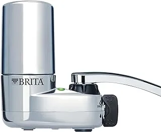 Brita Water Filter for Sink, Faucet Mount Water Filtration System for Tap Water with 1 Replacement Filter, Reduces 99% of Lead, Chrome