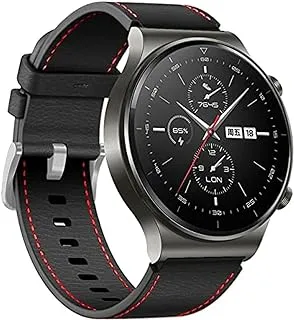 Generic Warable Devices Accessories - Leather Strap For Huáwéi Watch GT 2 Pro Band Replacement Wrist Strap Bracelet For Huáwéi GT2 Pro Smárt Wátch Accessories (Black red)