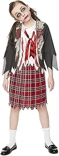 Mad Costumes Zombie School Girl Halloween Costume for Kids, Large, Red