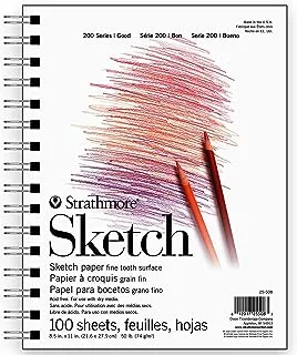 Strathmore Sketch 200 WB, White, 8.5 X 11 (100 Sheets) 25-508