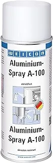 WEICON Spray A 100 400ml Abrasion resistant protection against rust and corrosion, aluminum metallic, matt, WEICON Aluminium Spray A-100 400 ml, 11050400, aluminium