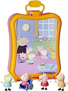 Peppa Pig Peppa's Club Friends Case Preschool Toy, Includes 4 Figures, Features Handle for On-the-Go Fun and Easy Storage, for Ages 3 and Up