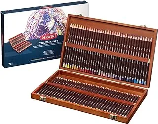 Derwent Colored Pencils, ColourSoft Drawing, Art, Wooden Box, 72 Count (0701031)