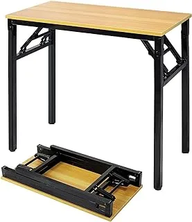 SKY-TOUCH Folding Table Multi Functional Portable Desk With AdjUStable Height Legs For Computer Camping, Garden, Picnic,Coffee,Bbq,100 50 75Cm, Wood, SK3C3-folding desk 100×50cm