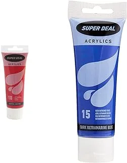 Super Deal Acrylic Color Paint Tube 75Ml Naphtol Carmine, Sd 4212-18 & Acrylic Color Paint Tube 75Ml Dark Ultramarine Blue