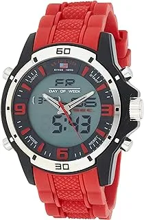 U.S. Polo Assn. Sport Men's US9534 Analog-Digital Watch With Red Rubber Band