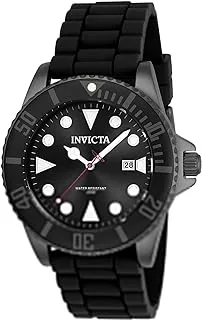 Invicta Men's Pro Diver Stainless Steel Quartz Watch with Silicone Strap, Black, Blue, Gold, 22 (Model: 90305, 90306), Black, Diver,Quartz Movement