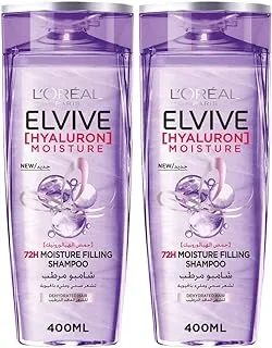 L'Oreal Paris Elvive Hyaluron Moisture Shampoo 400ml Twin Pack